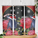 Australia Palm Cockatoo Christmas Skinny Tumbler Probosciger Aterrimus Waratah Merry Chrissie - Aussie Hoodie