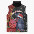 Australia Palm Cockatoo Christmas Sleeveless Puffer Jacket Probosciger Aterrimus Waratah Merry Chrissie - Aussie Hoodie