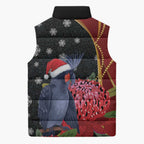 Australia Palm Cockatoo Christmas Sleeveless Puffer Jacket Probosciger Aterrimus Waratah Merry Chrissie - Aussie Hoodie