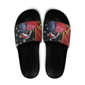Australia Palm Cockatoo Christmas Slide Sandals Probosciger Aterrimus Waratah Merry Chrissie - Aussie Hoodie