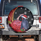 Australia Palm Cockatoo Christmas Spare Tire Cover Probosciger Aterrimus Waratah Merry Chrissie - Aussie Hoodie