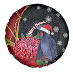 Australia Palm Cockatoo Christmas Spare Tire Cover Probosciger Aterrimus Waratah Merry Chrissie - Aussie Hoodie
