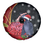 Australia Palm Cockatoo Christmas Spare Tire Cover Probosciger Aterrimus Waratah Merry Chrissie - Aussie Hoodie