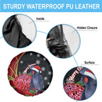 Australia Palm Cockatoo Christmas Spare Tire Cover Probosciger Aterrimus Waratah Merry Chrissie - Aussie Hoodie