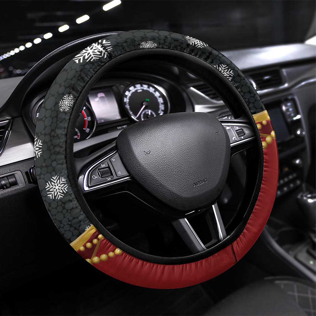 Australia Palm Cockatoo Christmas Steering Wheel Cover Probosciger Aterrimus Waratah Merry Chrissie - Aussie Hoodie