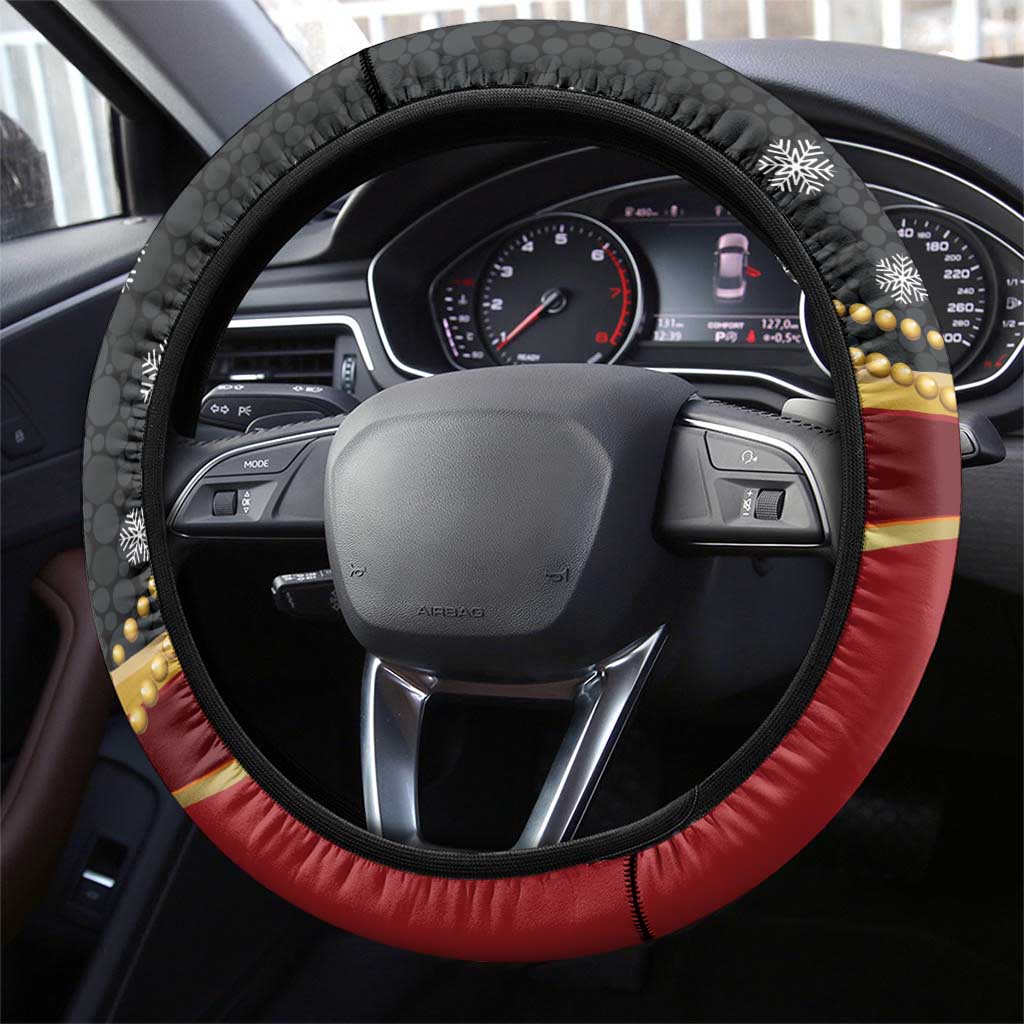 Australia Palm Cockatoo Christmas Steering Wheel Cover Probosciger Aterrimus Waratah Merry Chrissie - Aussie Hoodie