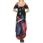Australia Palm Cockatoo Christmas Summer Maxi Dress Probosciger Aterrimus Waratah Merry Chrissie - Aussie Hoodie