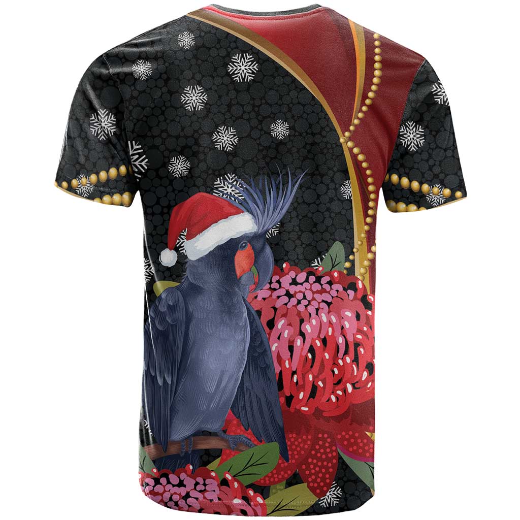 Australia Palm Cockatoo Christmas T Shirt Probosciger Aterrimus Waratah Merry Chrissie - Aussie Hoodie