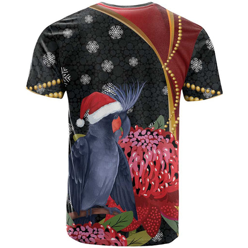 Australia Palm Cockatoo Christmas T Shirt Probosciger Aterrimus Waratah Merry Chrissie - Aussie Hoodie