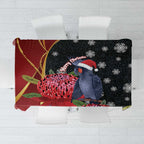 Australia Palm Cockatoo Christmas Tablecloth Probosciger Aterrimus Waratah Merry Chrissie - Aussie Hoodie