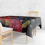 Australia Palm Cockatoo Christmas Tablecloth Probosciger Aterrimus Waratah Merry Chrissie - Aussie Hoodie
