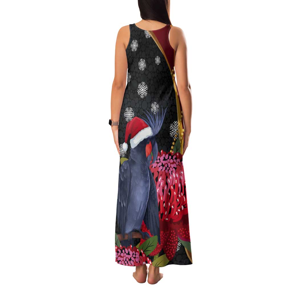 Australia Palm Cockatoo Christmas Tank Maxi Dress Probosciger Aterrimus Waratah Merry Chrissie - Aussie Hoodie