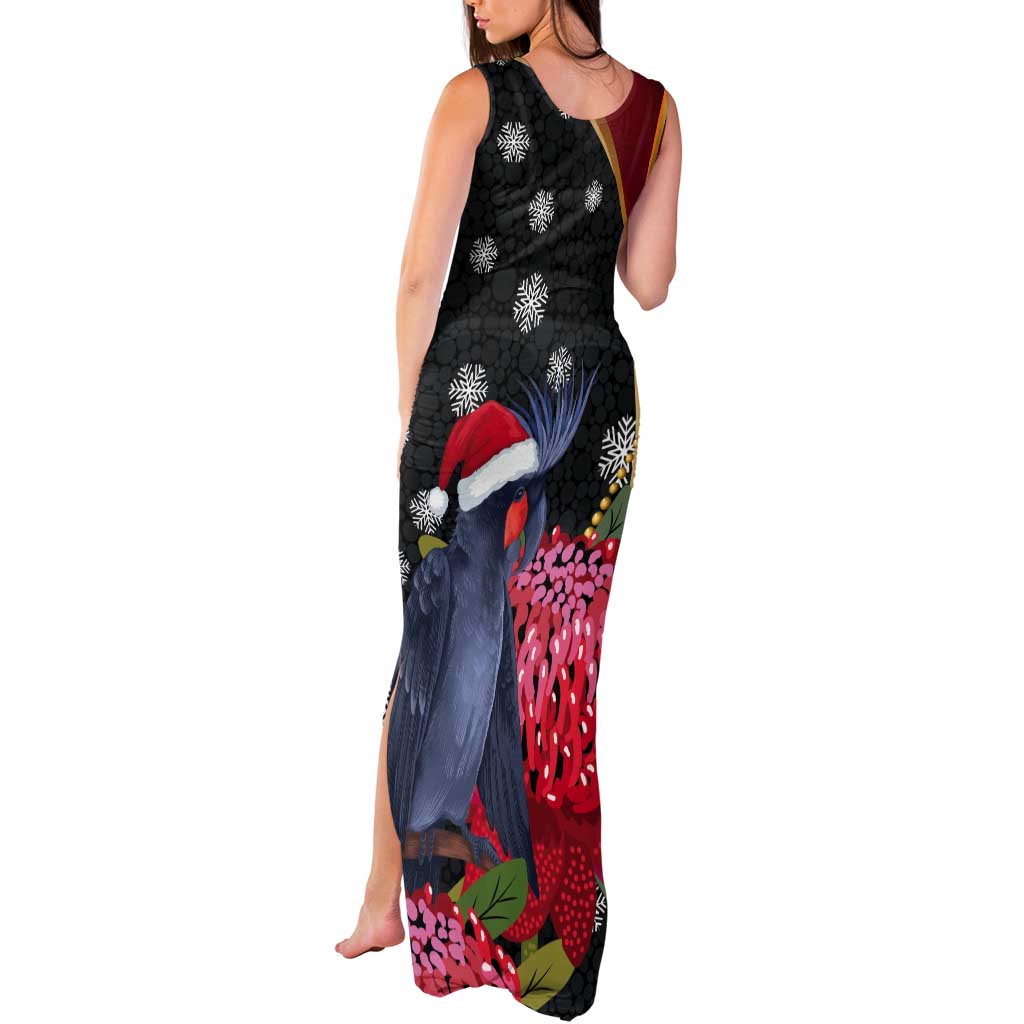Australia Palm Cockatoo Christmas Tank Maxi Dress Probosciger Aterrimus Waratah Merry Chrissie - Aussie Hoodie