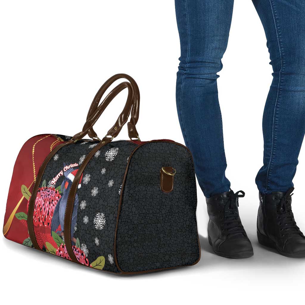 Australia Palm Cockatoo Christmas Travel Bag Probosciger Aterrimus Waratah Merry Chrissie - Aussie Hoodie