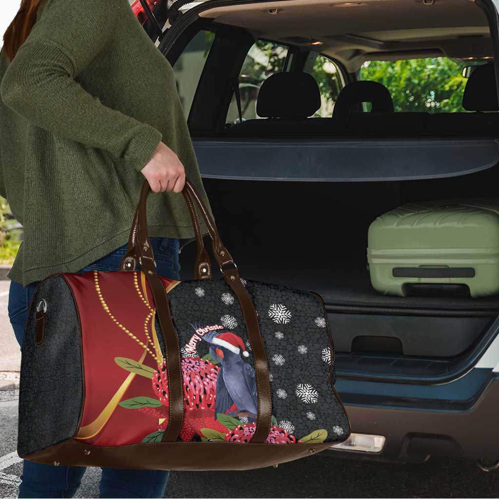 Australia Palm Cockatoo Christmas Travel Bag Probosciger Aterrimus Waratah Merry Chrissie - Aussie Hoodie