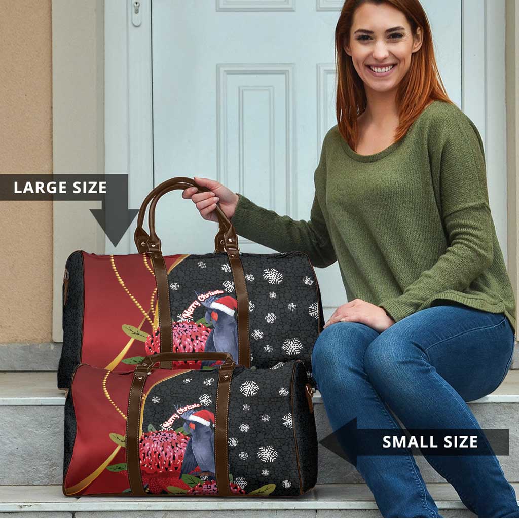Australia Palm Cockatoo Christmas Travel Bag Probosciger Aterrimus Waratah Merry Chrissie - Aussie Hoodie