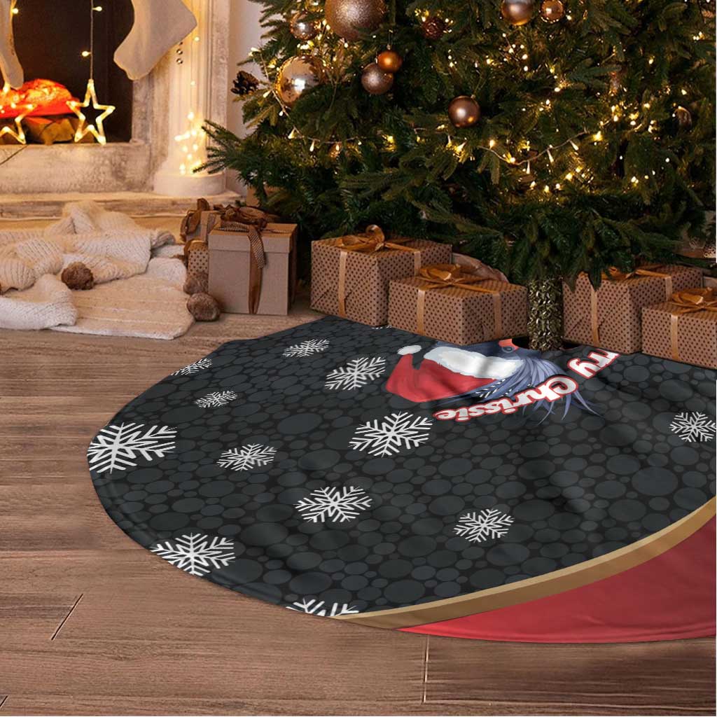 Australia Palm Cockatoo Christmas Tree Skirt Probosciger Aterrimus Waratah Merry Chrissie - Aussie Hoodie