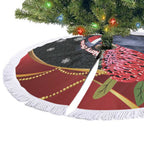 Australia Palm Cockatoo Christmas Tree Skirt Probosciger Aterrimus Waratah Merry Chrissie - Aussie Hoodie