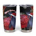 Australia Palm Cockatoo Christmas Tumbler Cup Probosciger Aterrimus Waratah Merry Chrissie - Aussie Hoodie