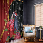 Australia Palm Cockatoo Christmas Window Curtain Probosciger Aterrimus Waratah Merry Chrissie - Aussie Hoodie