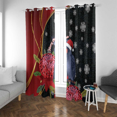Australia Palm Cockatoo Christmas Window Curtain Probosciger Aterrimus Waratah Merry Chrissie - Aussie Hoodie