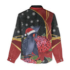 Australia Palm Cockatoo Christmas Women Casual Shirt Probosciger Aterrimus Waratah Merry Chrissie - Aussie Hoodie