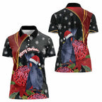 Australia Palm Cockatoo Christmas Women Polo Shirt Probosciger Aterrimus Waratah Merry Chrissie - Aussie Hoodie