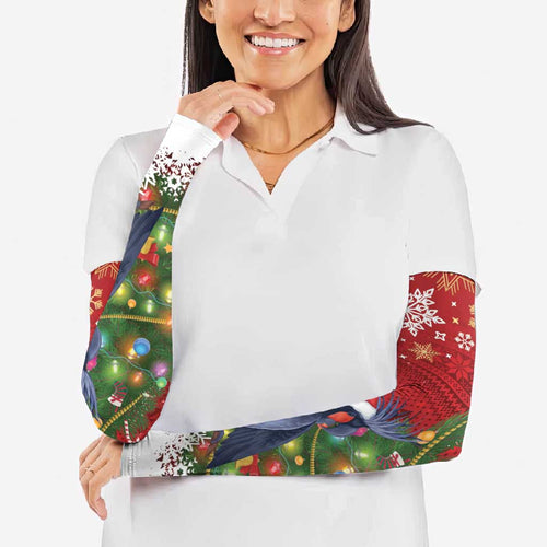 Australia Palm Cockatoo Christmas Arm Sleeves Goliath Cockatoo Santa Merry Chrissie - Aussie Hoodie
