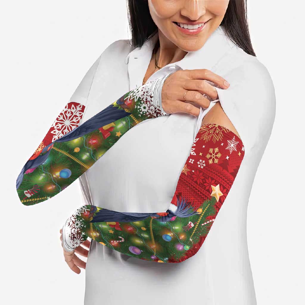 Australia Palm Cockatoo Christmas Arm Sleeves Goliath Cockatoo Santa Merry Chrissie - Aussie Hoodie