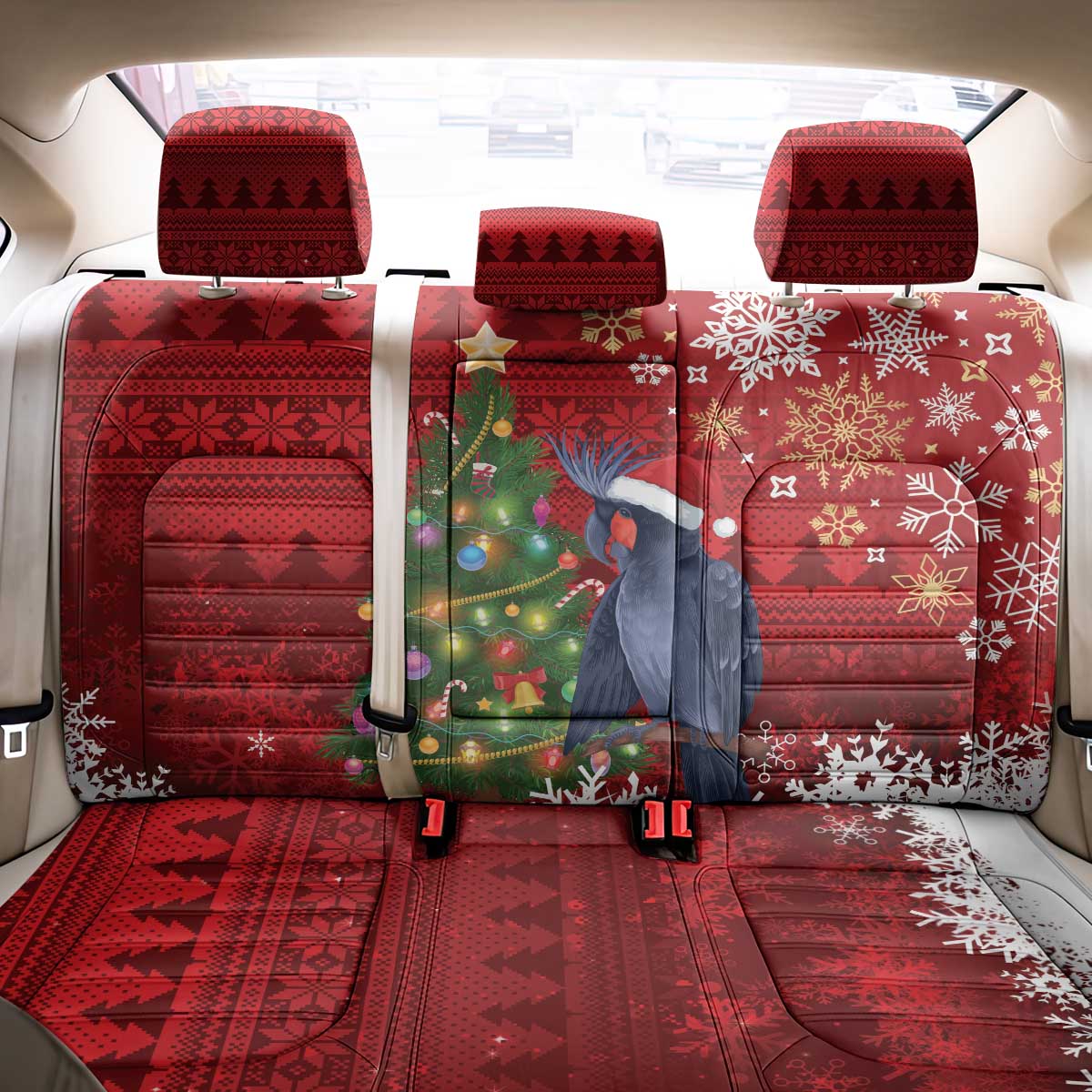Australia Palm Cockatoo Christmas Back Car Seat Cover Goliath Cockatoo Santa Merry Chrissie - Aussie Hoodie
