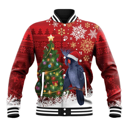 Australia Palm Cockatoo Christmas Baseball Jacket Goliath Cockatoo Santa Merry Chrissie - Aussie Hoodie
