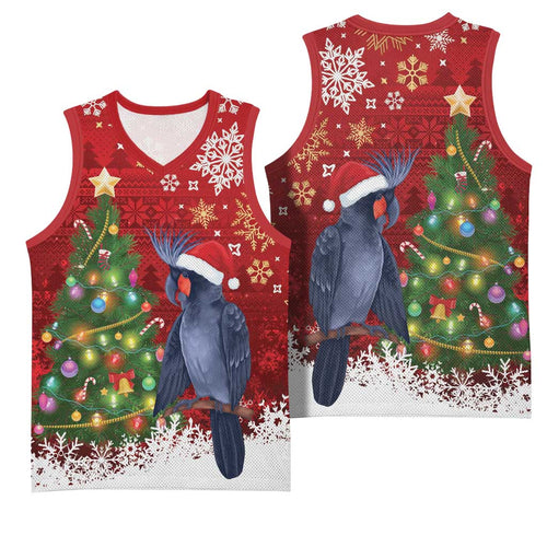 Australia Palm Cockatoo Christmas Basketball Jersey Goliath Cockatoo Santa Merry Chrissie - Aussie Hoodie