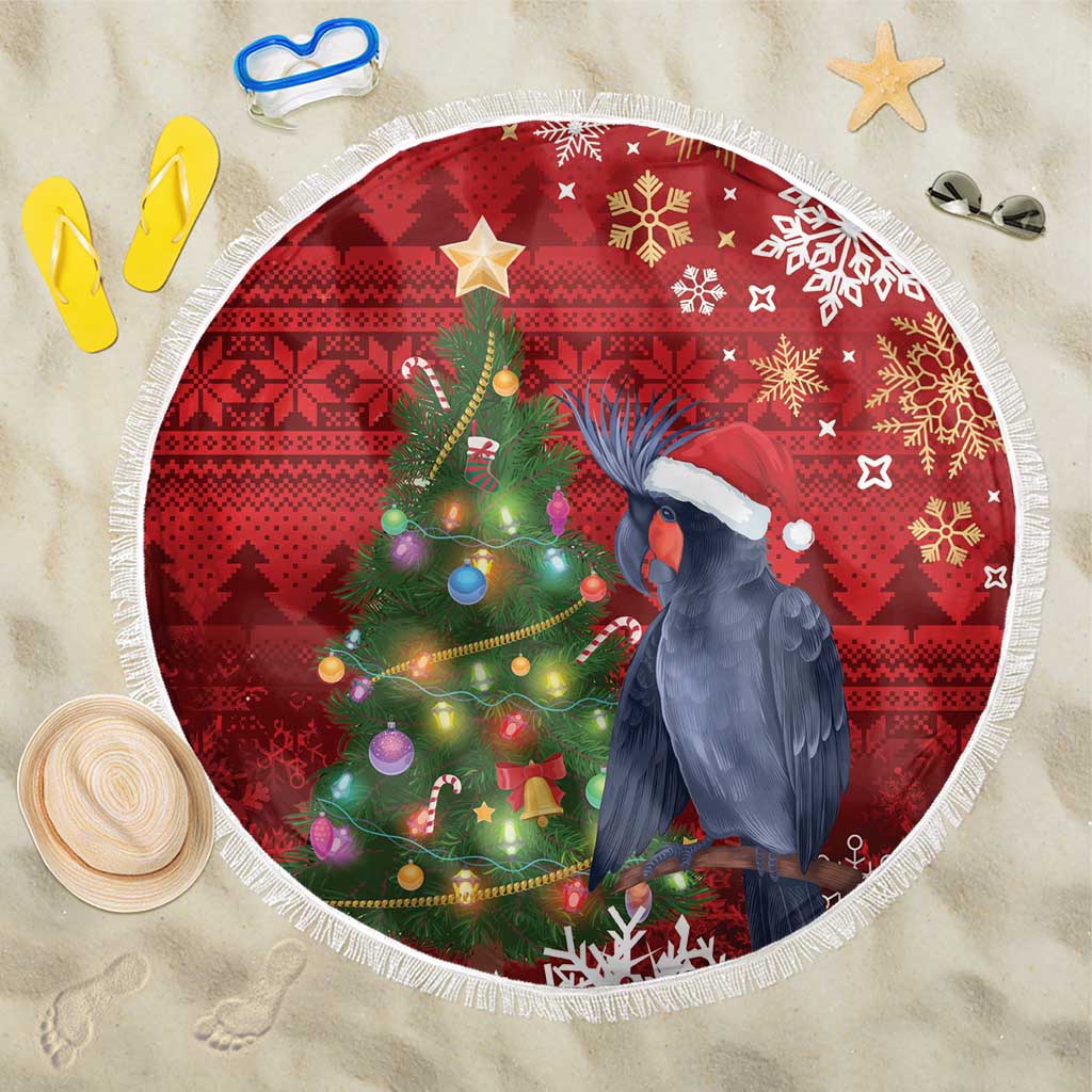 Australia Palm Cockatoo Christmas Beach Blanket Goliath Cockatoo Santa Merry Chrissie - Aussie Hoodie