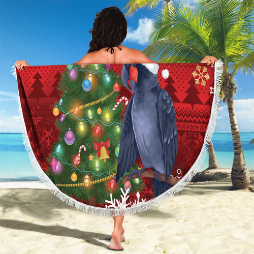 Australia Palm Cockatoo Christmas Beach Blanket Goliath Cockatoo Santa Merry Chrissie - Aussie Hoodie
