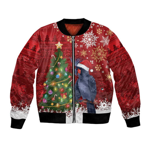 Australia Palm Cockatoo Christmas Bomber Jacket Goliath Cockatoo Santa Merry Chrissie - Aussie Hoodie