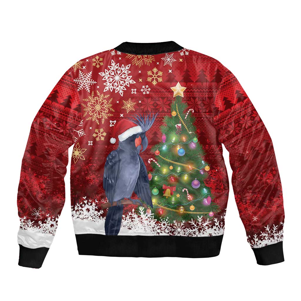 Australia Palm Cockatoo Christmas Bomber Jacket Goliath Cockatoo Santa Merry Chrissie - Aussie Hoodie