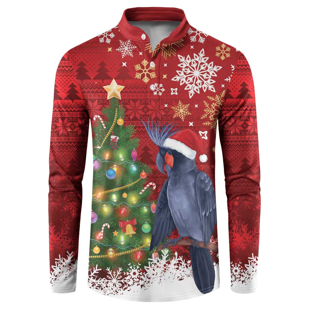 Australia Palm Cockatoo Christmas Button Sweatshirt Goliath Cockatoo Santa Merry Chrissie - Aussie Hoodie