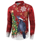 Australia Palm Cockatoo Christmas Button Sweatshirt Goliath Cockatoo Santa Merry Chrissie - Aussie Hoodie