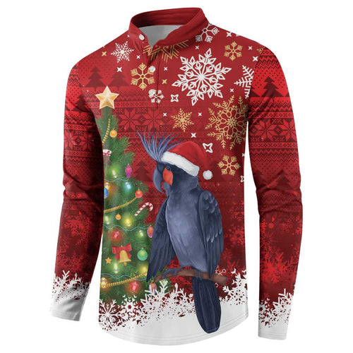 Australia Palm Cockatoo Christmas Button Sweatshirt Goliath Cockatoo Santa Merry Chrissie - Aussie Hoodie