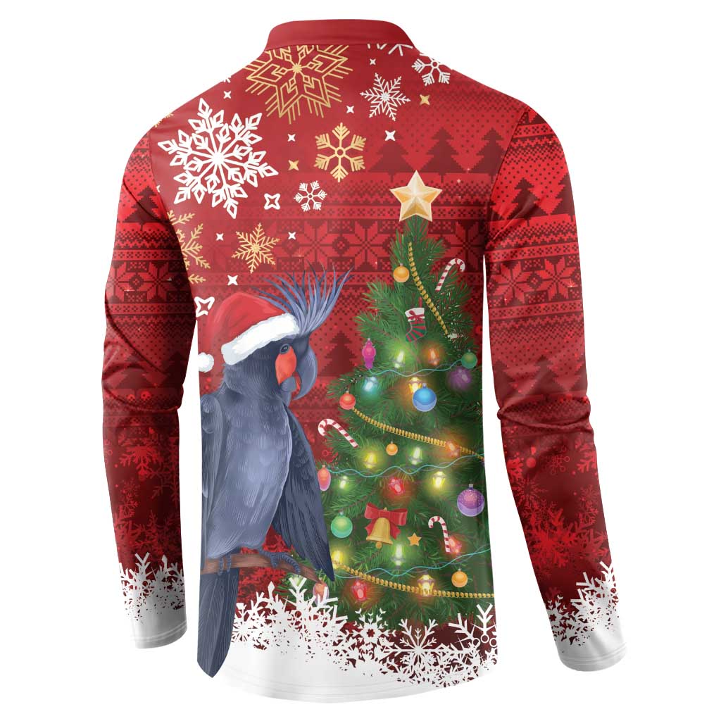 Australia Palm Cockatoo Christmas Button Sweatshirt Goliath Cockatoo Santa Merry Chrissie - Aussie Hoodie