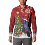 Australia Palm Cockatoo Christmas Button Sweatshirt Goliath Cockatoo Santa Merry Chrissie - Aussie Hoodie
