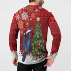 Australia Palm Cockatoo Christmas Button Sweatshirt Goliath Cockatoo Santa Merry Chrissie - Aussie Hoodie
