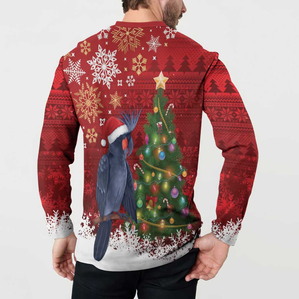 Australia Palm Cockatoo Christmas Button Sweatshirt Goliath Cockatoo Santa Merry Chrissie - Aussie Hoodie