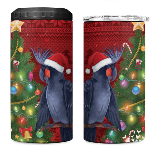 Australia Palm Cockatoo Christmas 4 in 1 Can Cooler Tumbler Goliath Cockatoo Santa Merry Chrissie - Aussie Hoodie