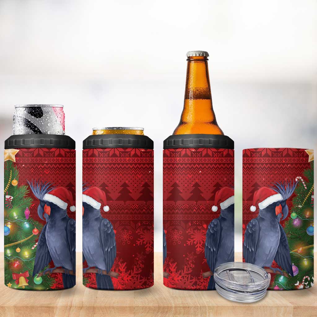 Australia Palm Cockatoo Christmas 4 in 1 Can Cooler Tumbler Goliath Cockatoo Santa Merry Chrissie - Aussie Hoodie