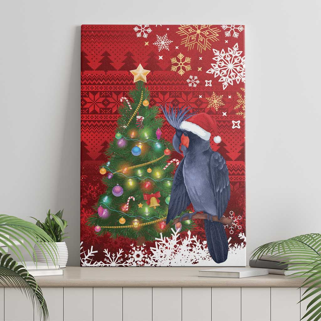Australia Palm Cockatoo Christmas Canvas Wall Art Goliath Cockatoo Santa Merry Chrissie - Aussie Hoodie