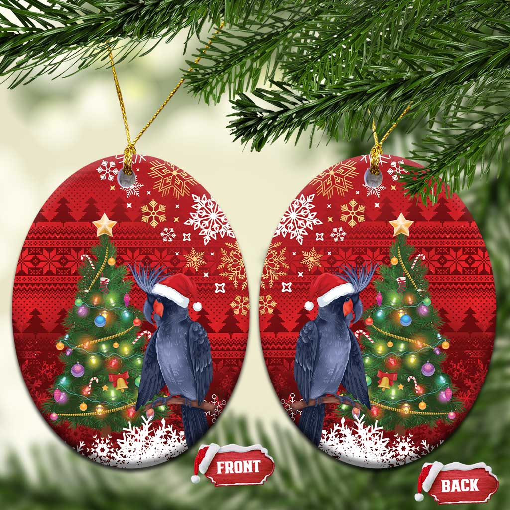 Australia Palm Cockatoo Christmas Ceramic Ornament Goliath Cockatoo Santa Merry Chrissie - Aussie Hoodie