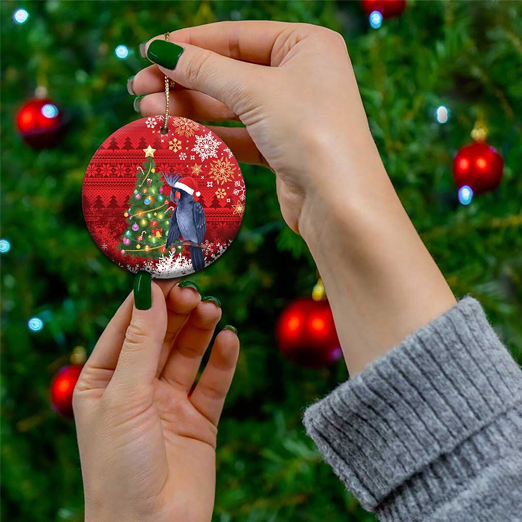 Australia Palm Cockatoo Christmas Ceramic Ornament Goliath Cockatoo Santa Merry Chrissie - Aussie Hoodie