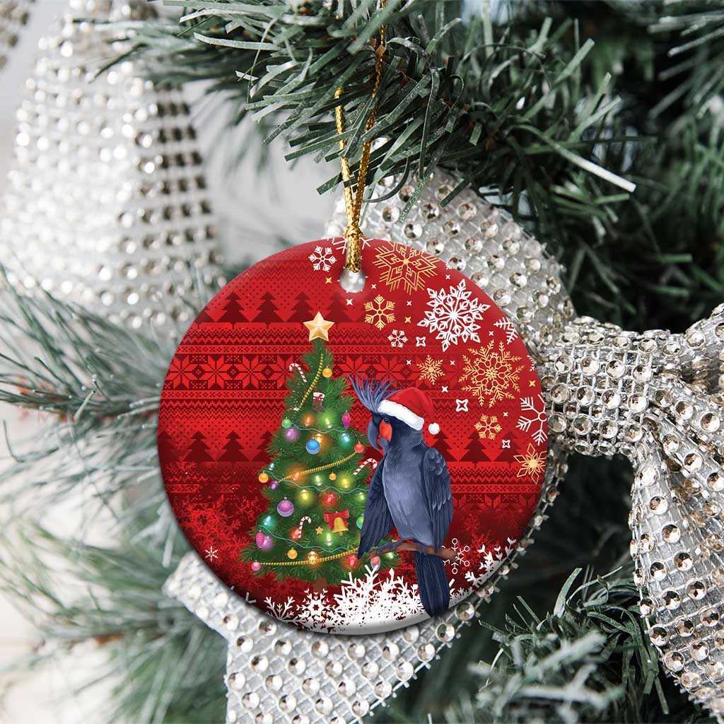 Australia Palm Cockatoo Christmas Ceramic Ornament Goliath Cockatoo Santa Merry Chrissie - Aussie Hoodie