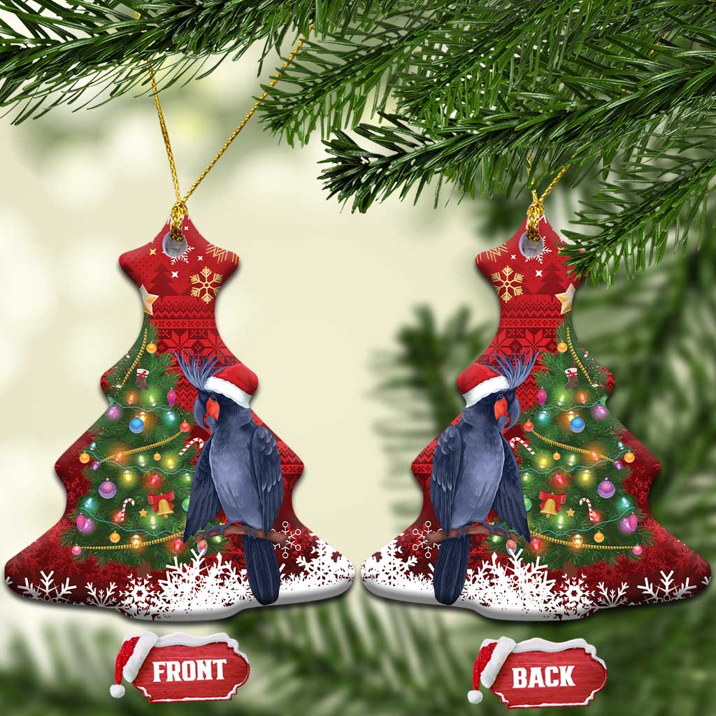 Australia Palm Cockatoo Christmas Ceramic Ornament Goliath Cockatoo Santa Merry Chrissie - Aussie Hoodie